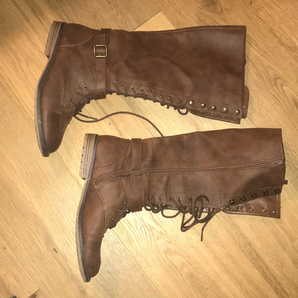 Calf high brown boots size 8.5
